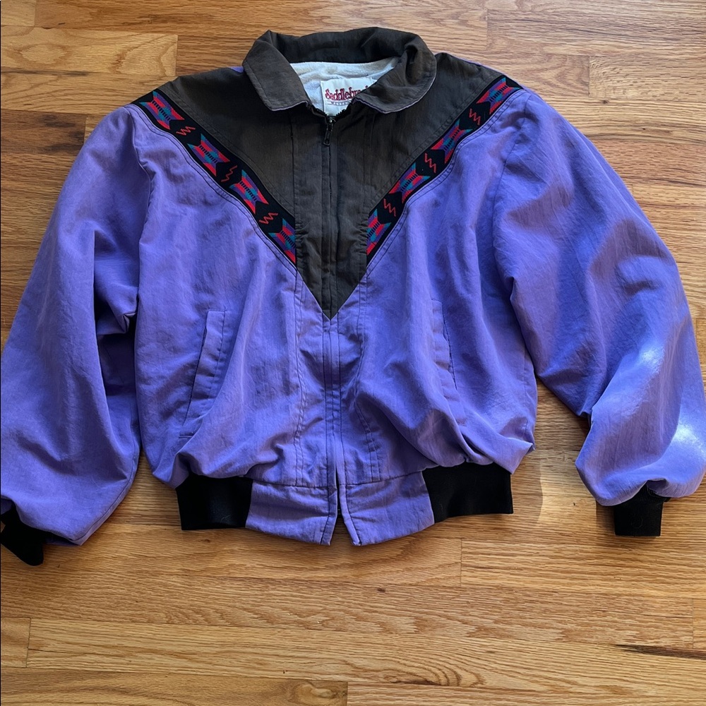 Saddlebrook westernwear Purple and Black Jacket with Patterned Trim